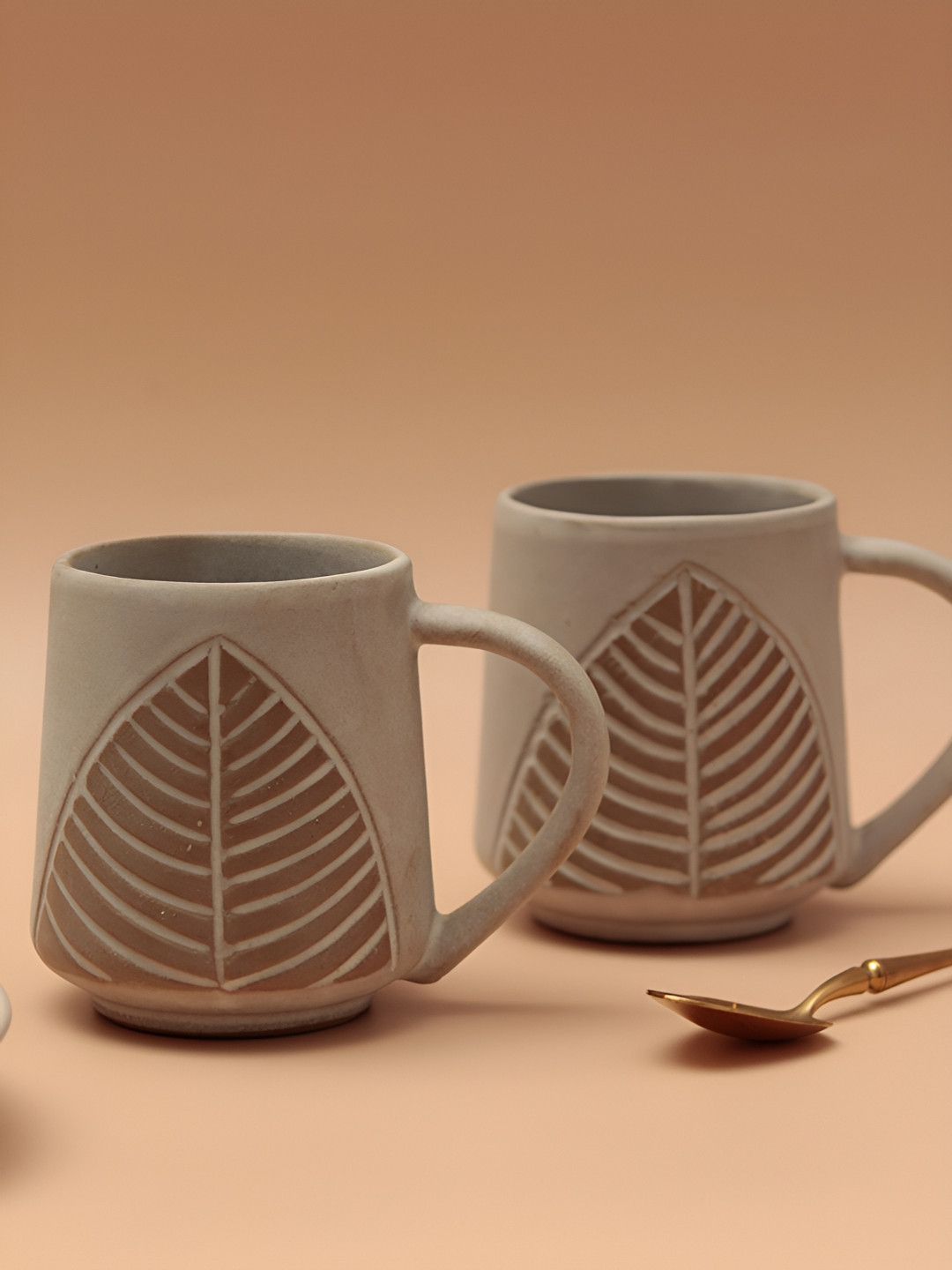 

Unravel India Grey & Brown 2 Pieces Solid Ceramic Matte Mugs