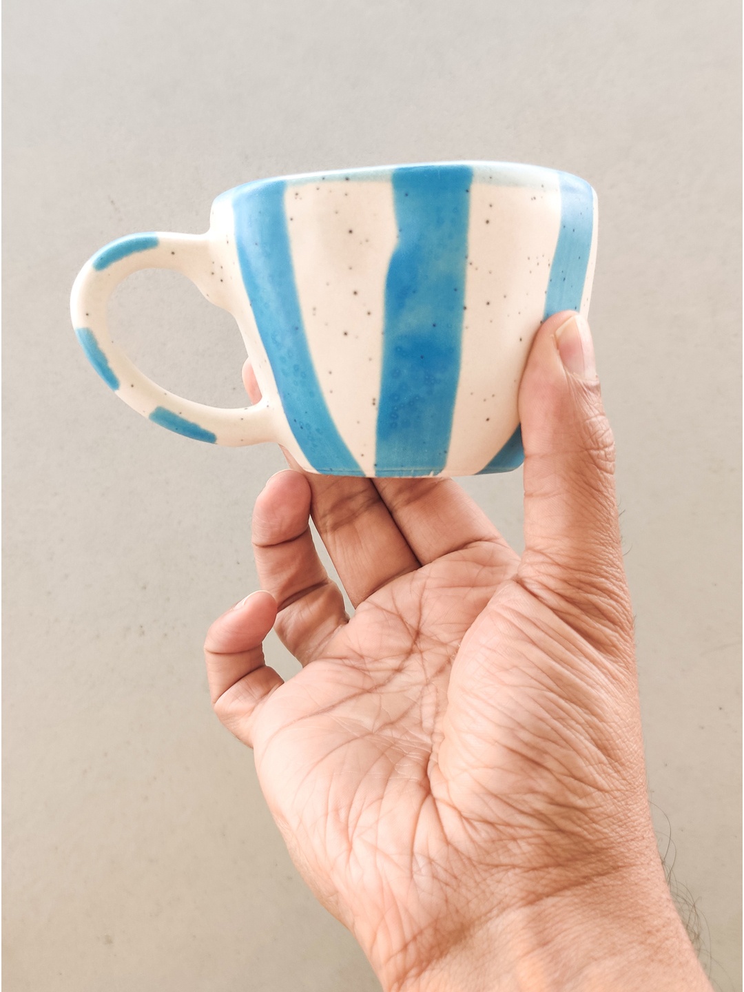 

One Posh Home Blue & White Printed Stoneware Glossy Mugs 220 ml
