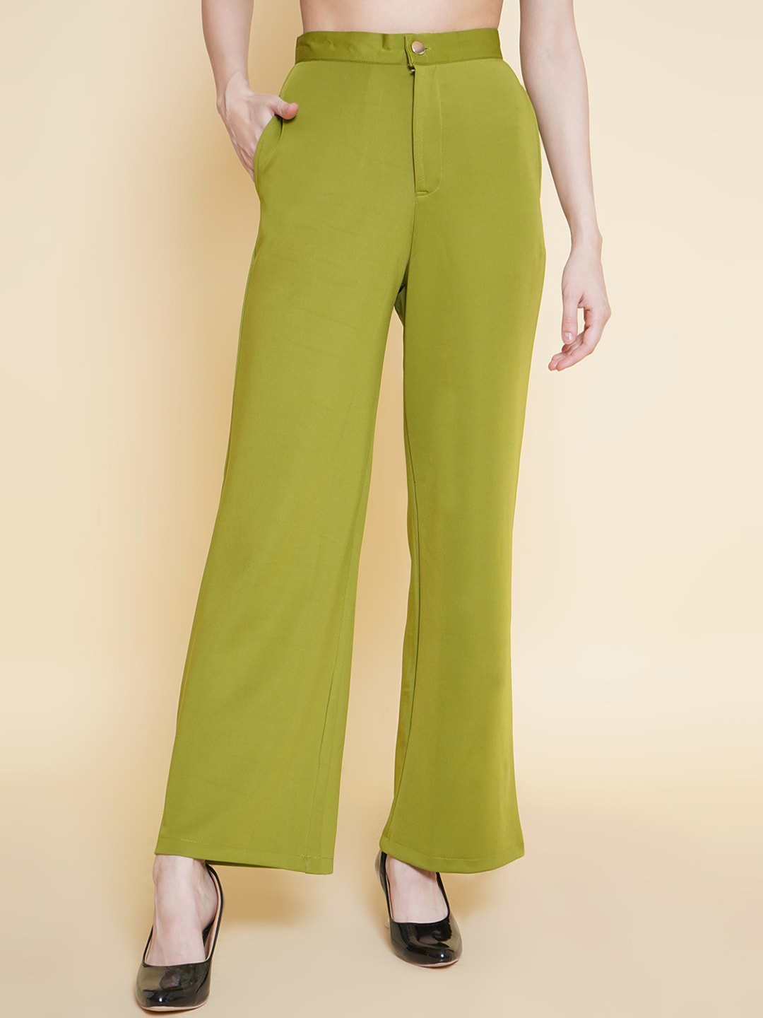 

BAESD Women Mid Rise Relaxed Parallel Trouser, Green