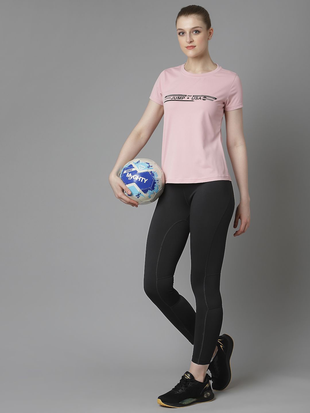 

JUMP USA Women Typography Round Neck T-shirt, Pink
