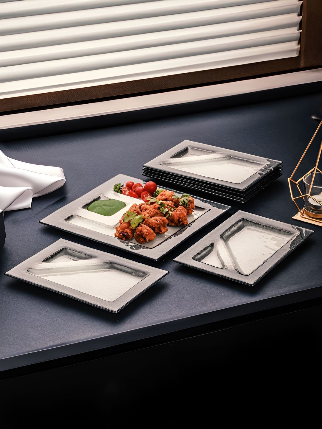 

Troveas 7 Pcs Snack Tray Set, Grey