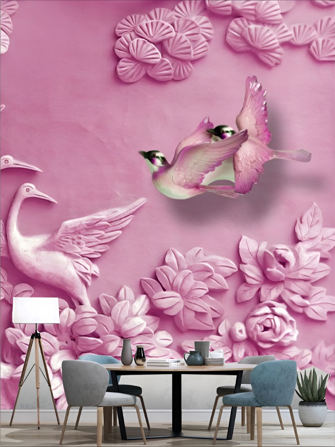 

Aura Pink Abstract Printed Self Adhesive Wall Sticker