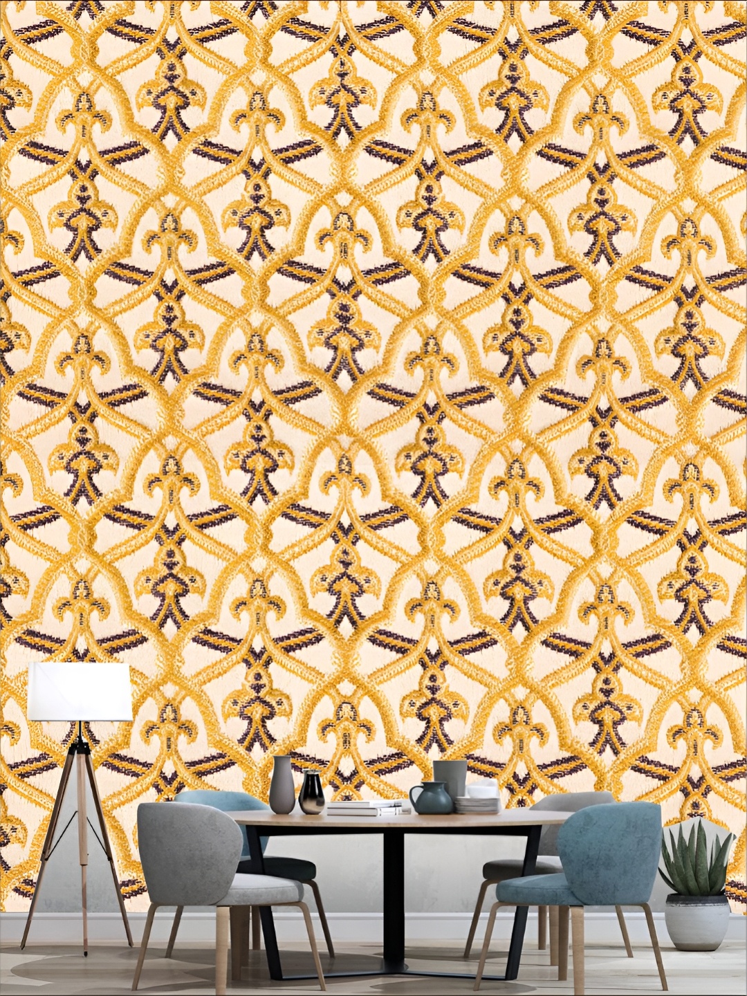 

Aura Beige & Yellow 3D Printed Self Adhesive Wall Stickers