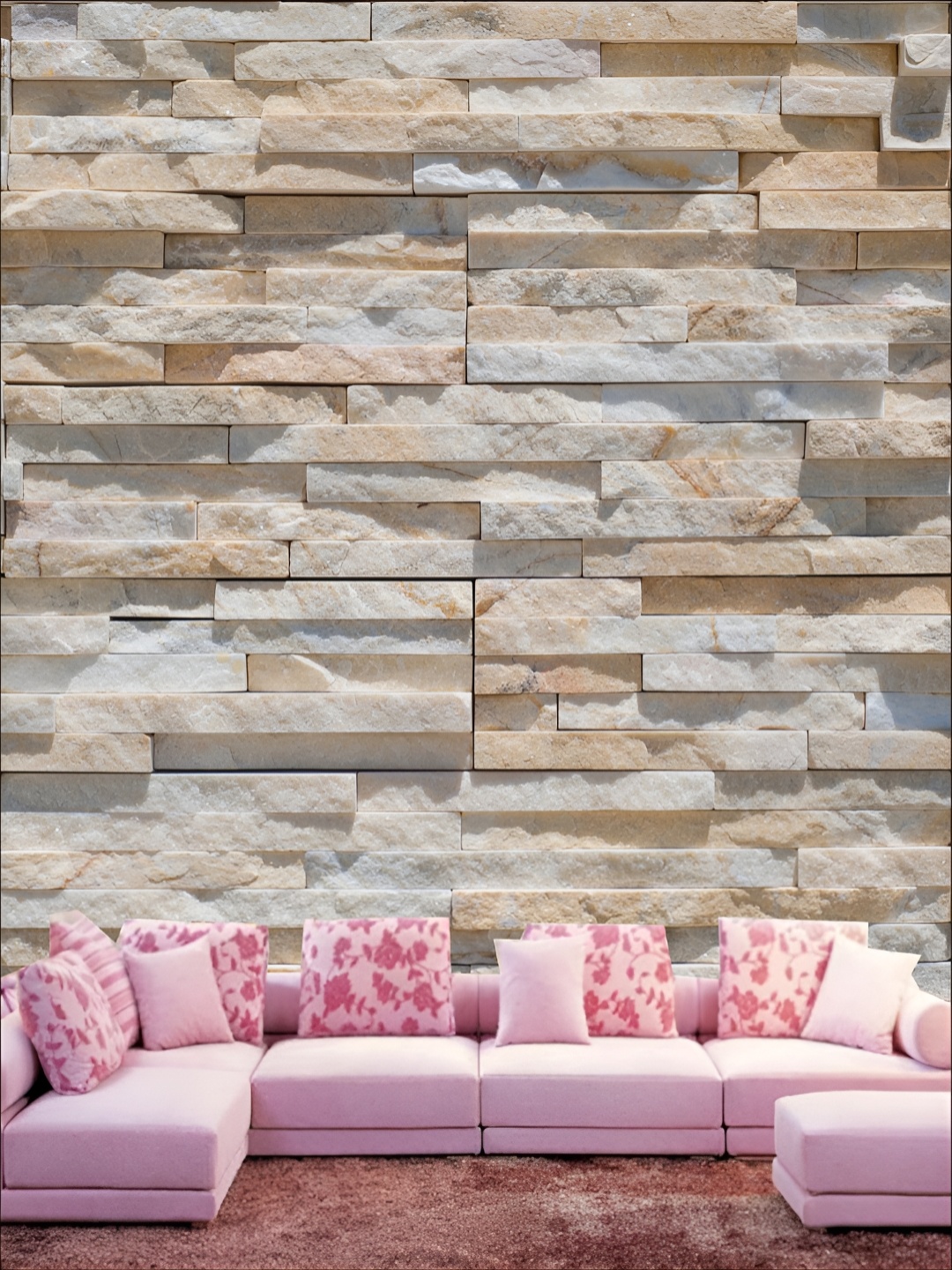

Aura Beige & Grey Abstract Self Adhesive 3D Printed Wall Sticker