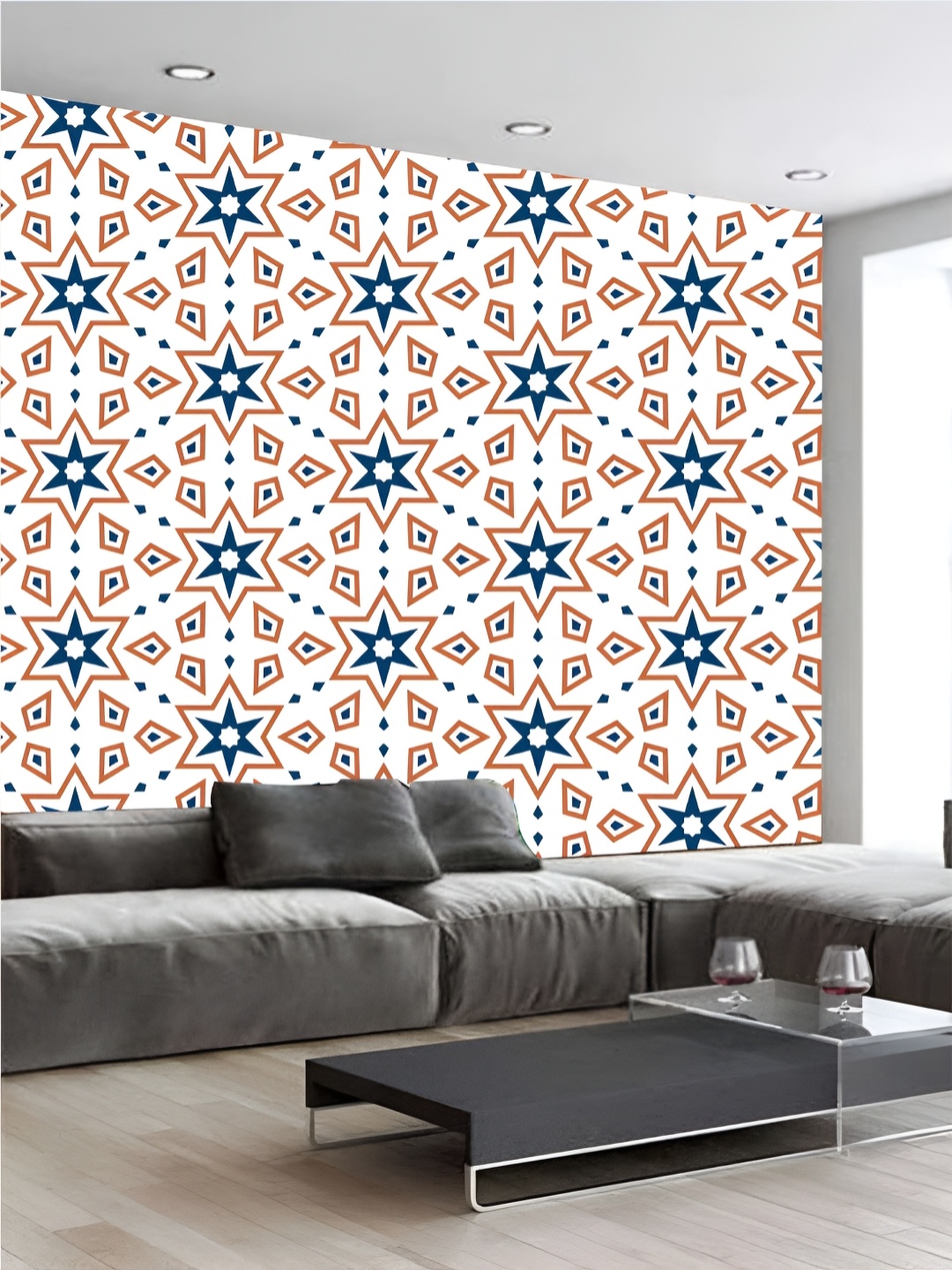 

Aura Blue & White Printed Self-Adhesive Wall Sticker