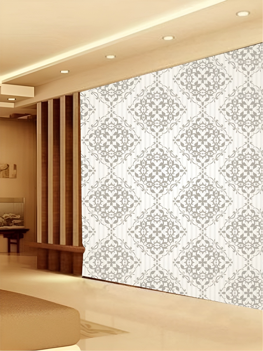 

Aura Grey & White 3D Printed Self Adhesive Wall Sticker