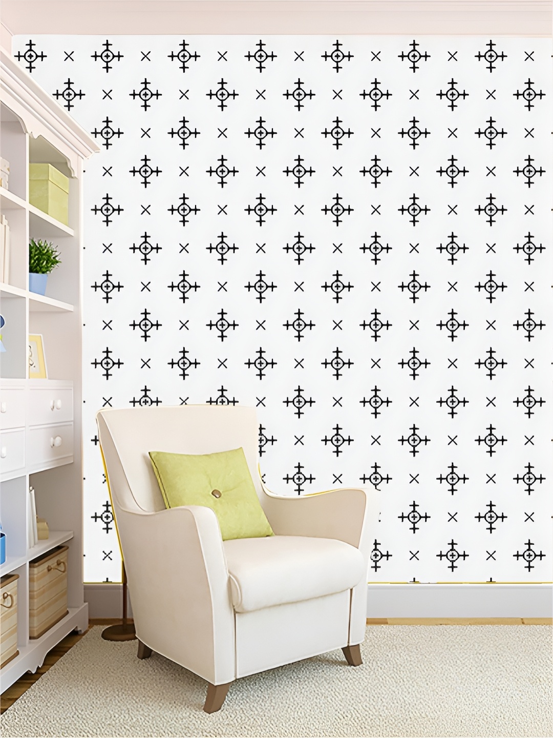 

Aura White & Black 3D Printed Self Adhesive Wall Sticker