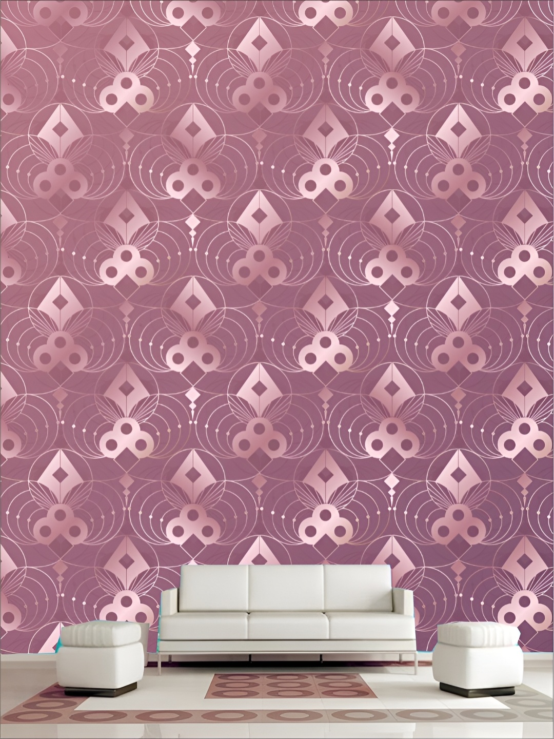 

Aura Pink 3D Printed Self-Adhesive Wallpaper