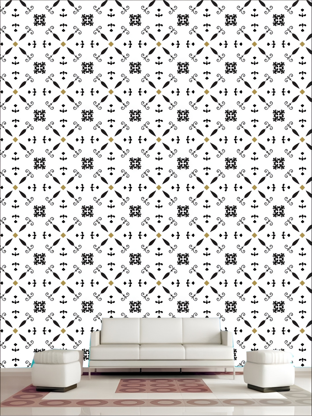 

Aura White & Black Self Adhesive 3D Printed Wall Sticker