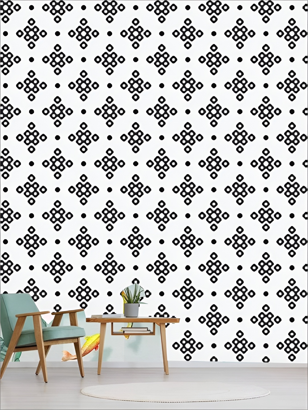 

Aura White & Black Abstract Printed Self-Adhesive Wall Stickers