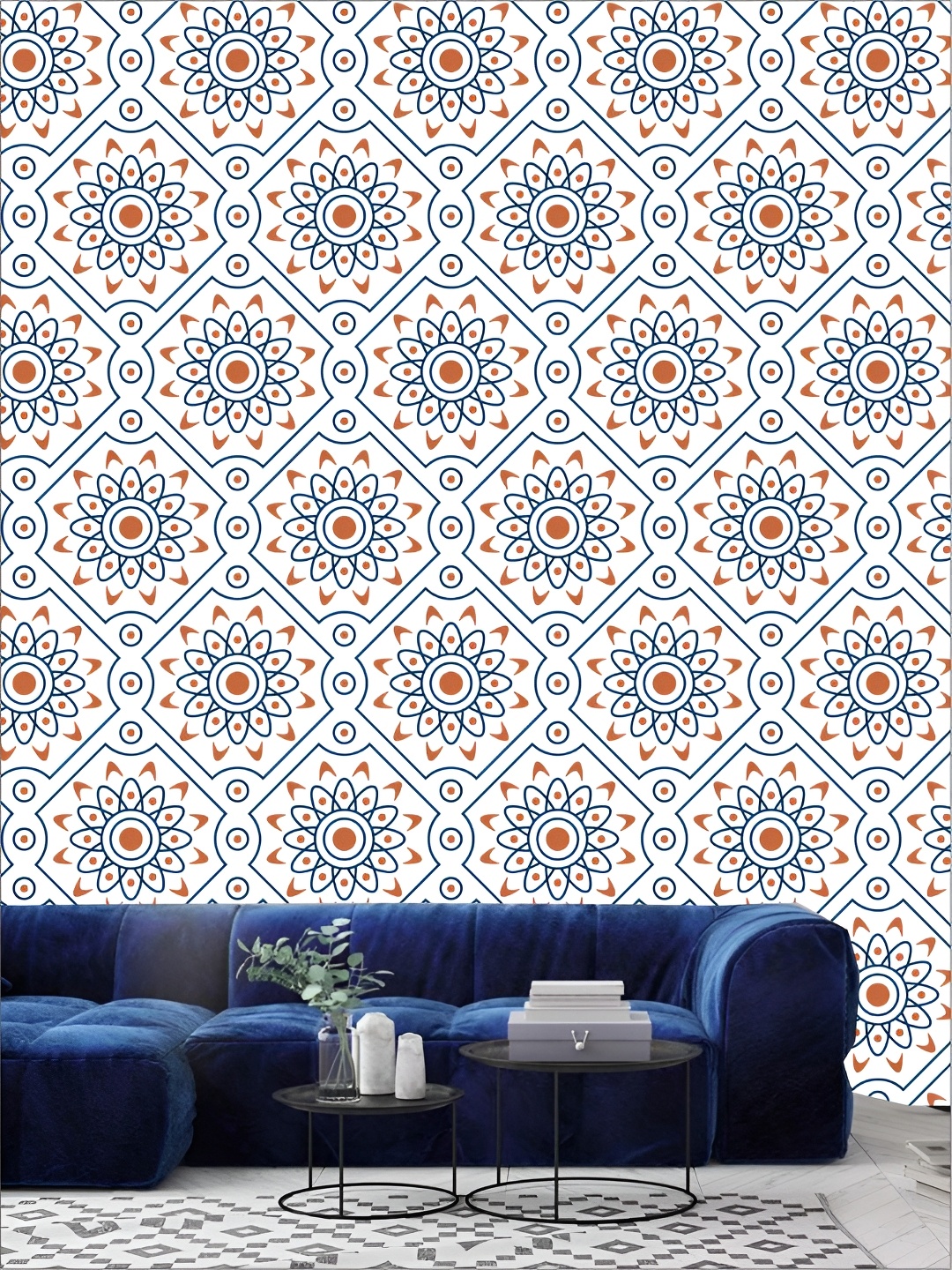 

Aura White & Red 3D Printed Self-Adhesive Wallpaper