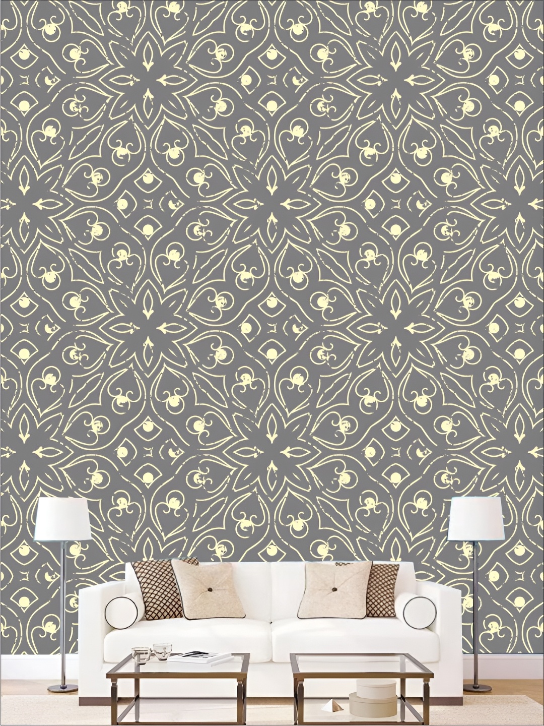 

Aura Grey & Beige Self Adhesive 3D Printed Wall Sticker