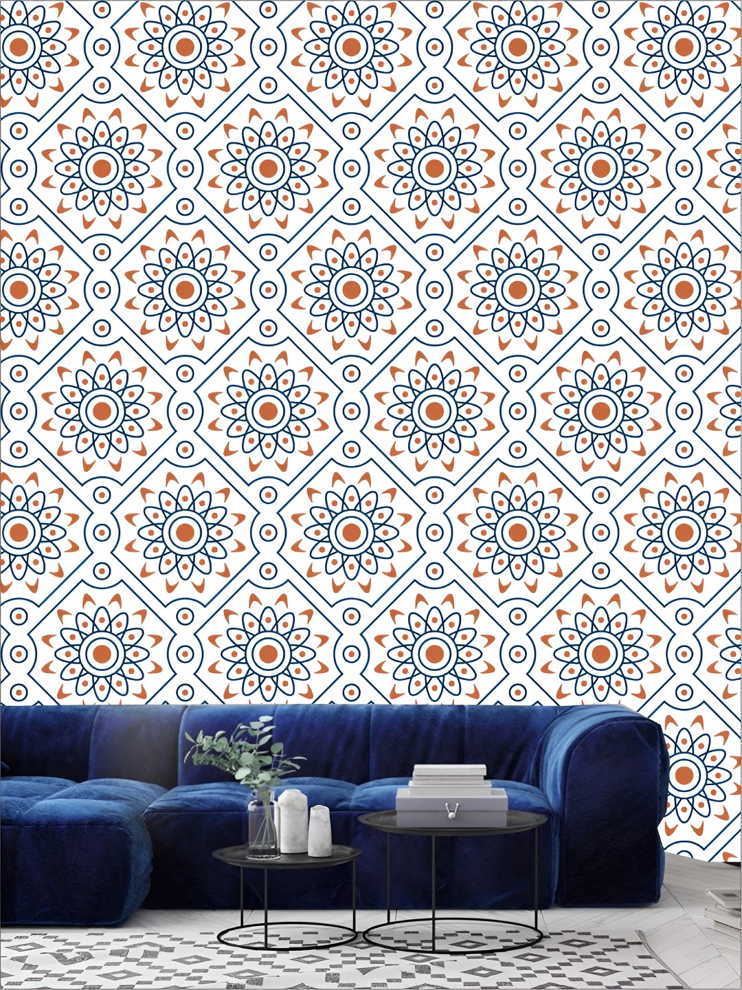 

Aura White & Blue Self Adhesive 3D Printed Wall Sticker