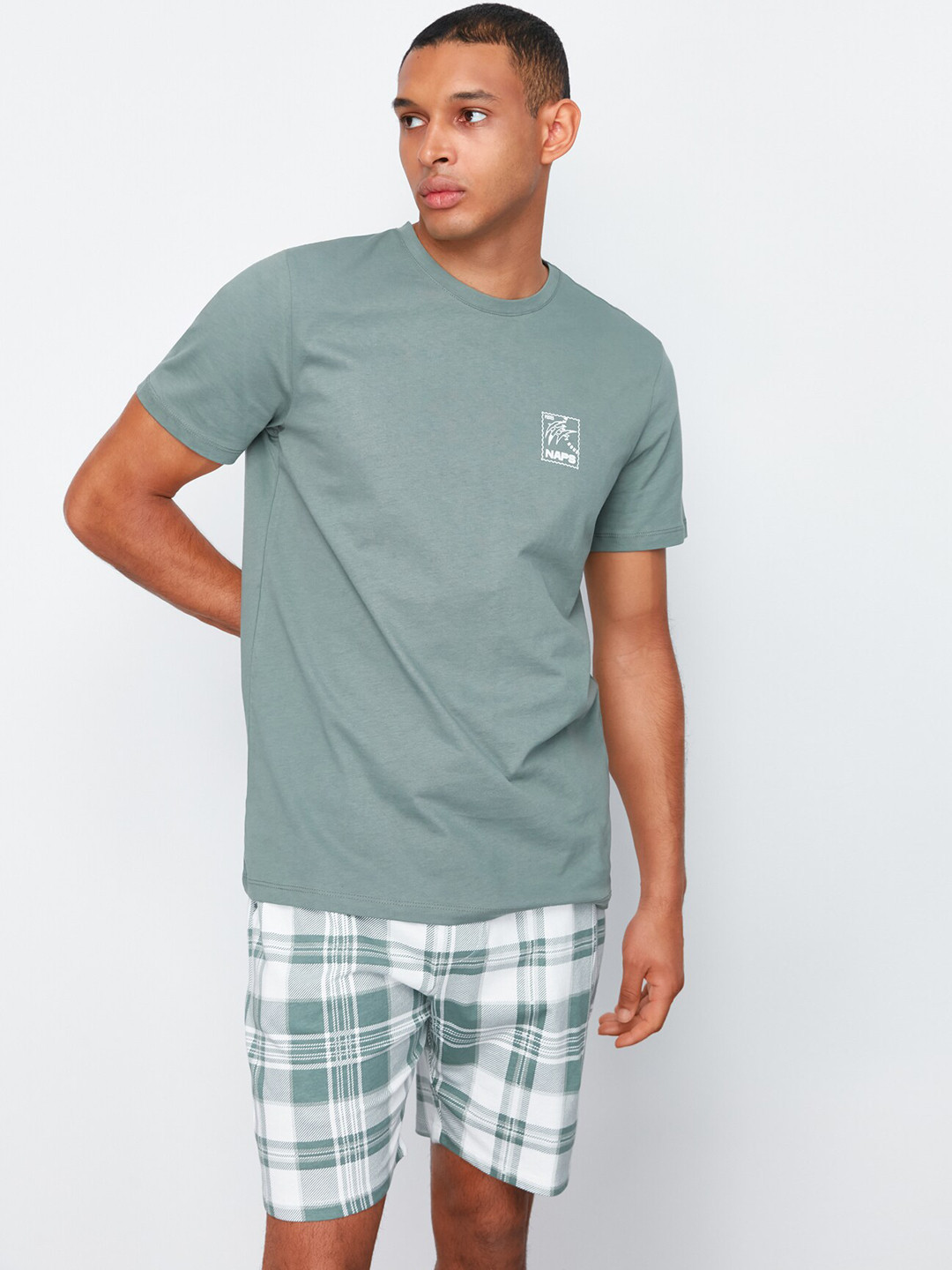

Trendyol Short Sleeves Night suit, Green