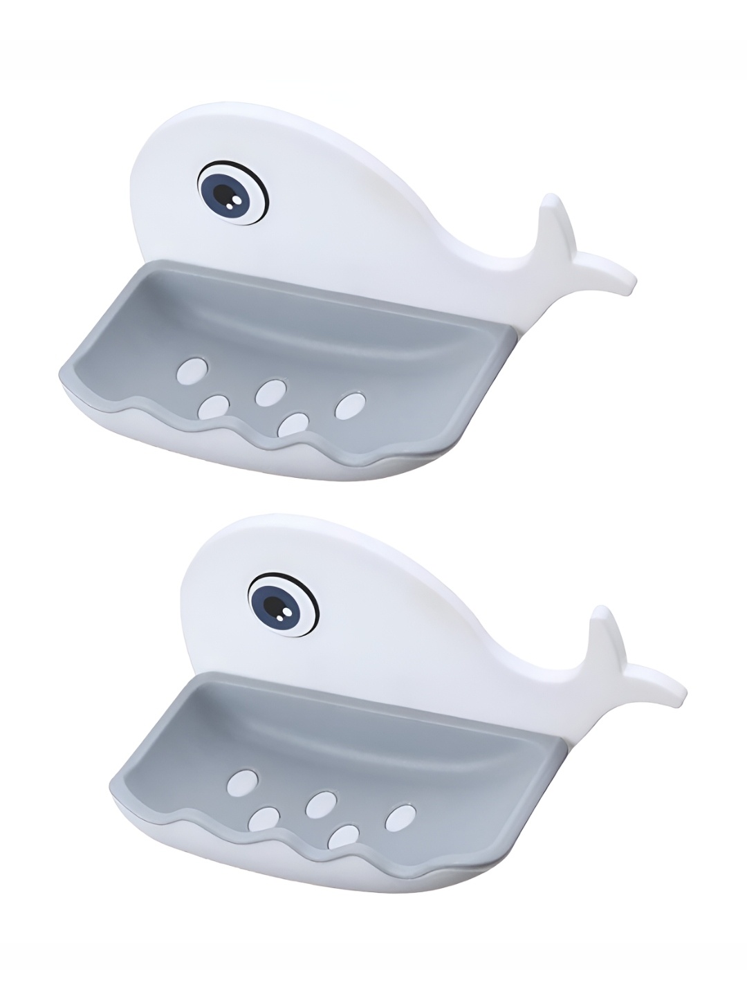 

P-Plus International White & Grey 2 pieces Solid Plastic Soap Dish