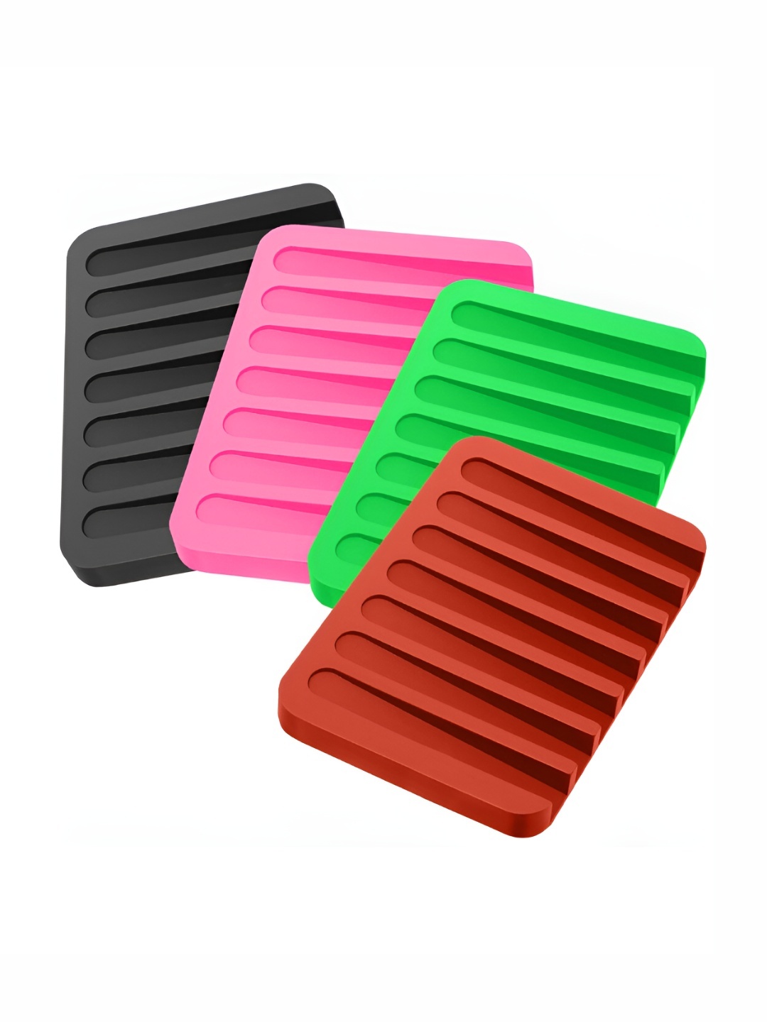 

P-Plus International Pink & Red 4 pieces Solid Plastic Soap Dish