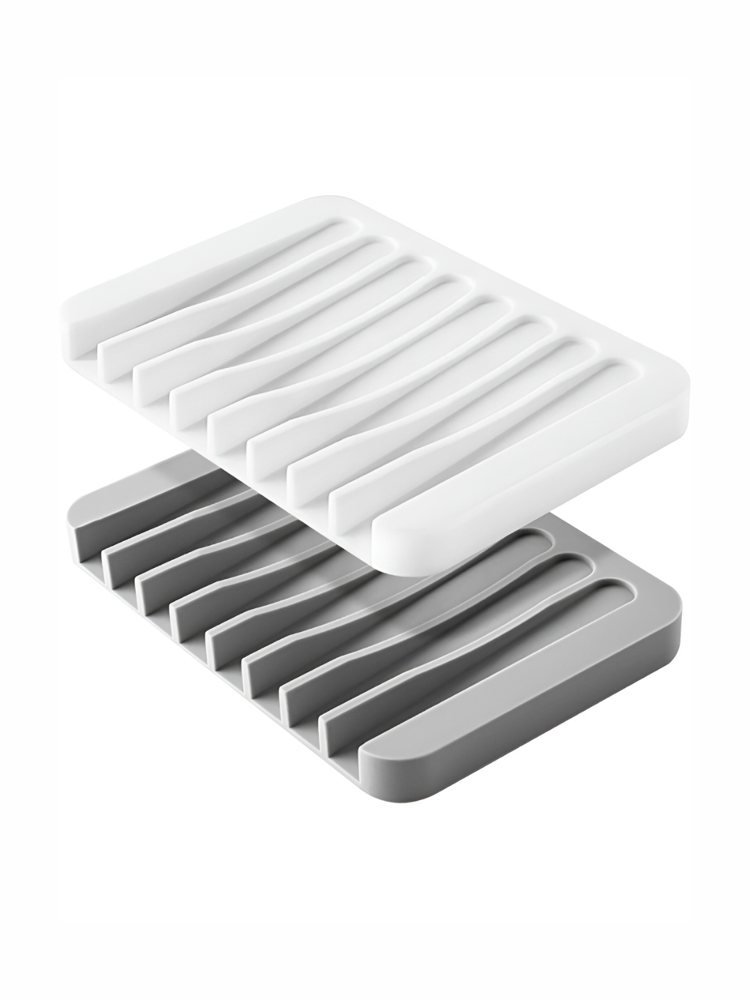 

P-Plus International White & Grey 2 pieces Solid Plastic Soap Dish