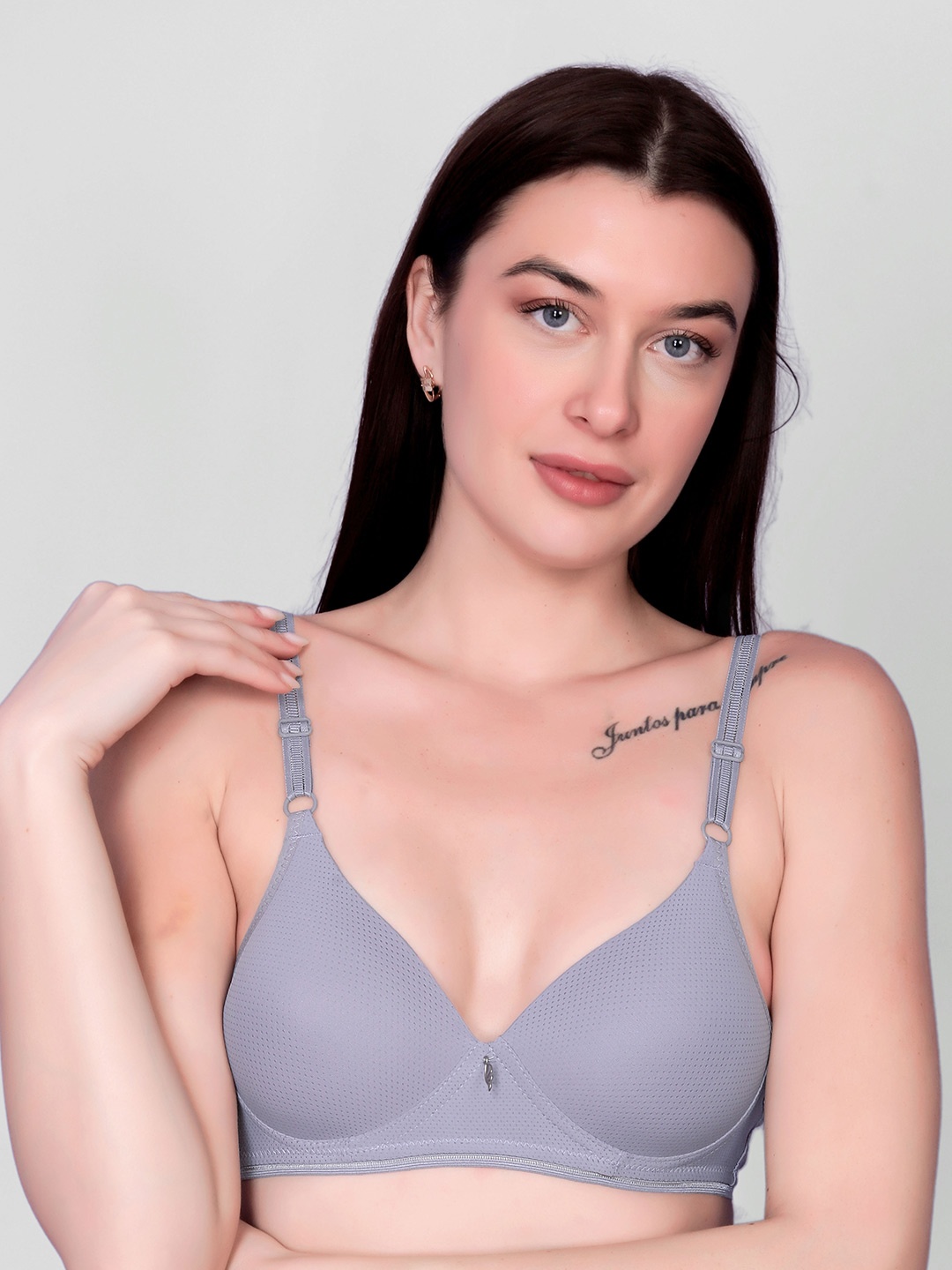 

Spiaty Full Coverage Lightly Padded T-shirt Bra With All Day Comfort, Grey