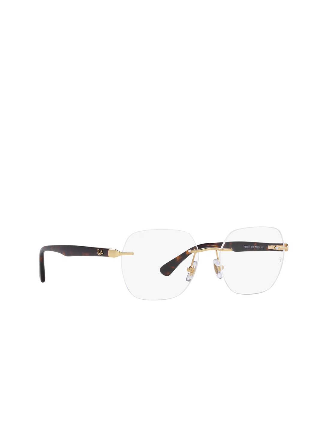 

Ray-Ban Unisex Irregular Gold Colour Frames - 0RX6504I273053, Transparent
