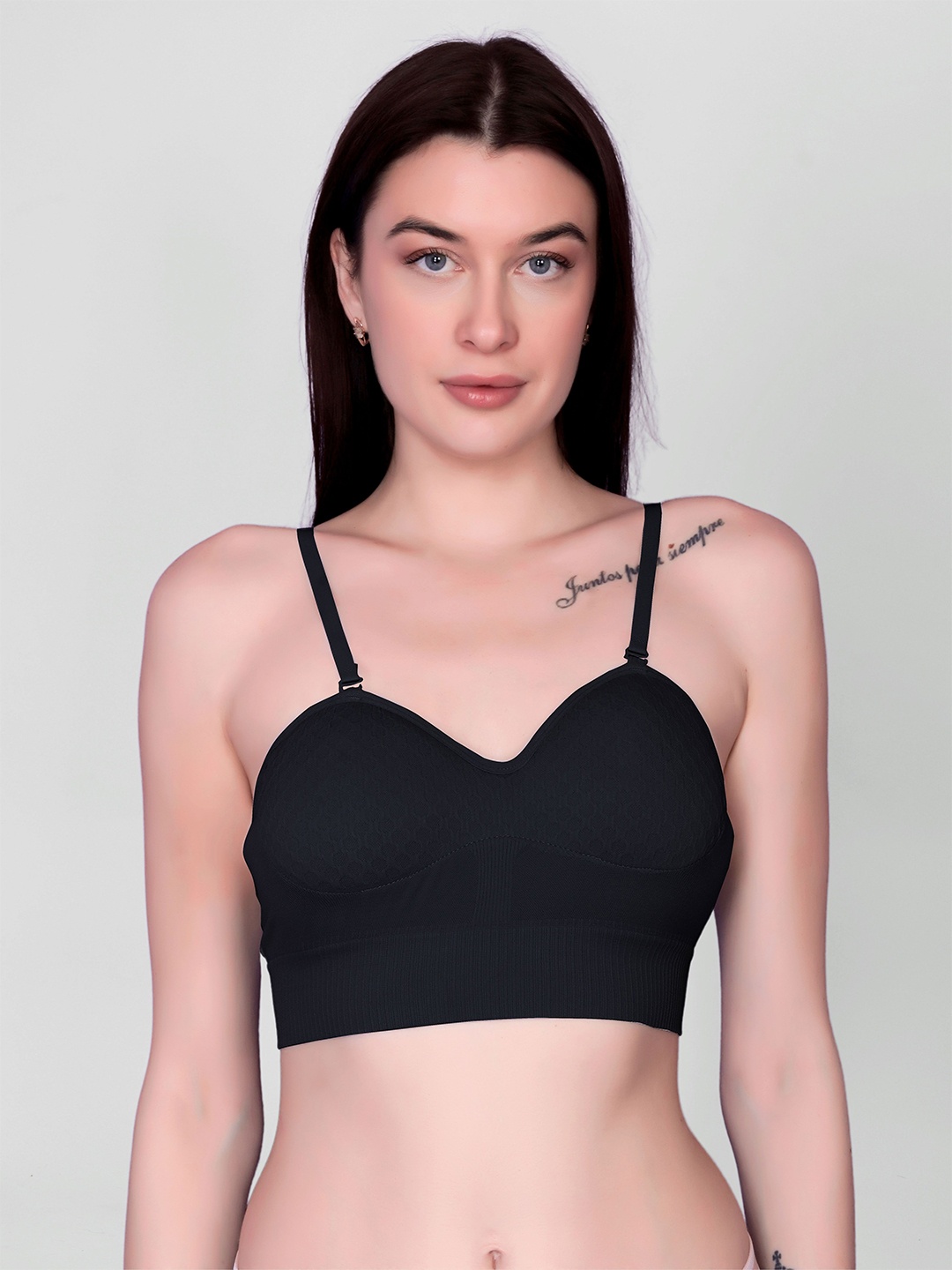 

Spiaty Full Coverage Heavily Padded Bralette Bra With All Day Comfort, Black