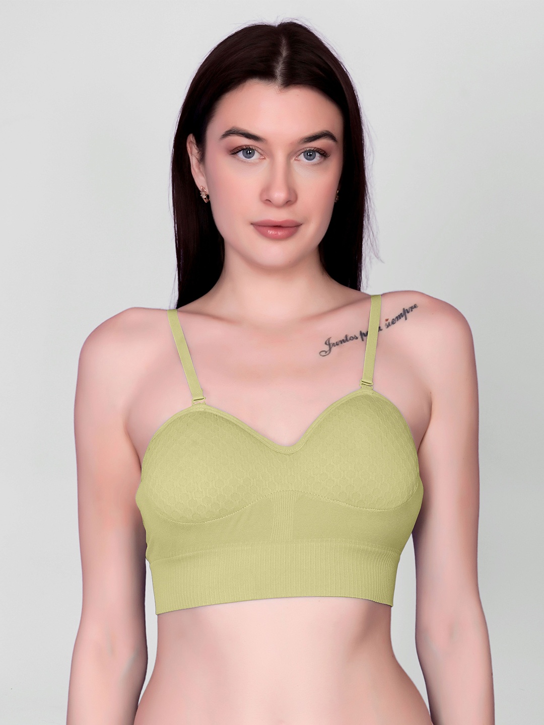 

Spiaty Full Coverage Heavily Padded Bralette Bra With All Day Comfort, Green