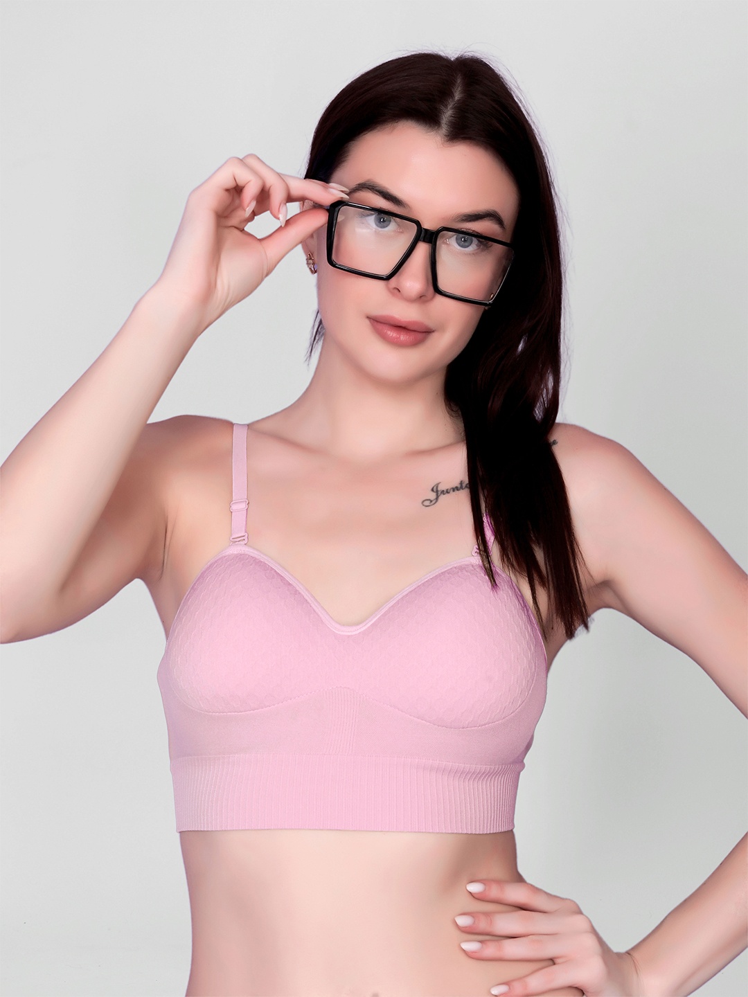

Spiaty Full Coverage Heavily Padded Bralette Bra With All Day Comfort, Pink