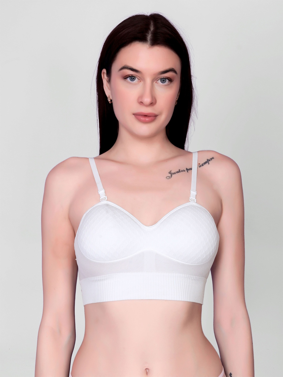 

Spiaty Full Coverage Heavily Padded Bralette Bra With All Day Comfort, White