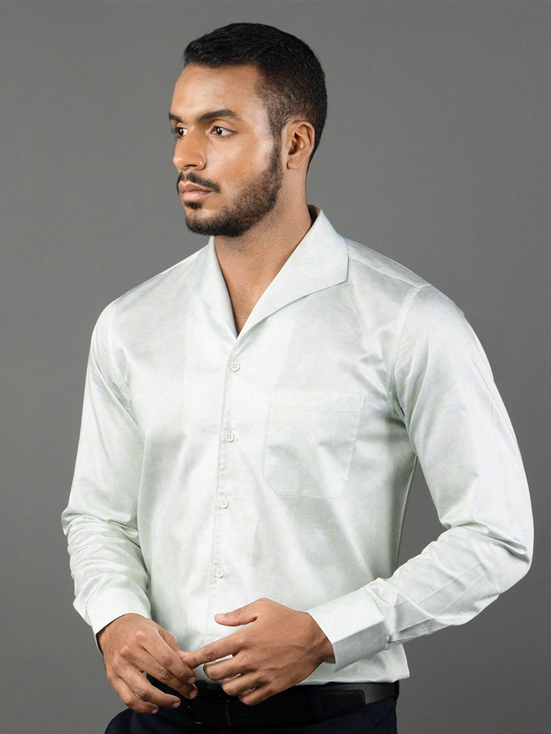 

LOUIS STITCH Men Comfort Opaque Striped Semiformal Shirt, Green