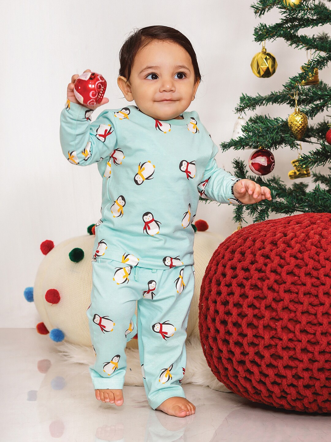 

MiArcus Kids Printed Pure Cotton T-shirt With Pyjama, Blue