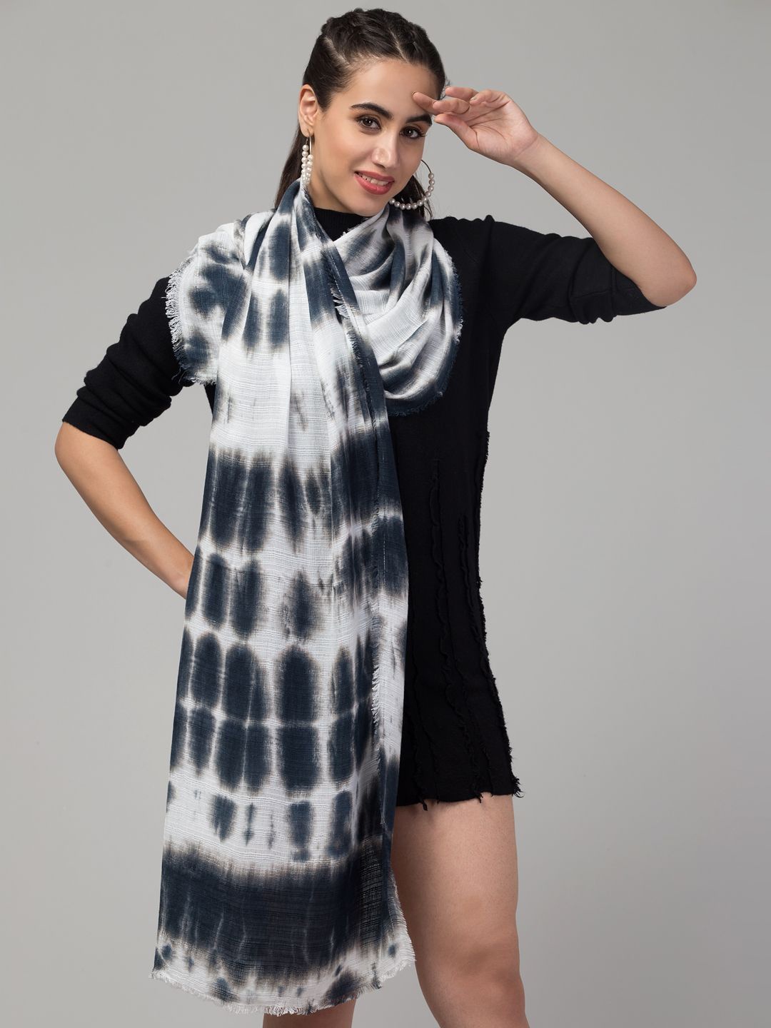 

J Style Women Dyed Scarf, Black