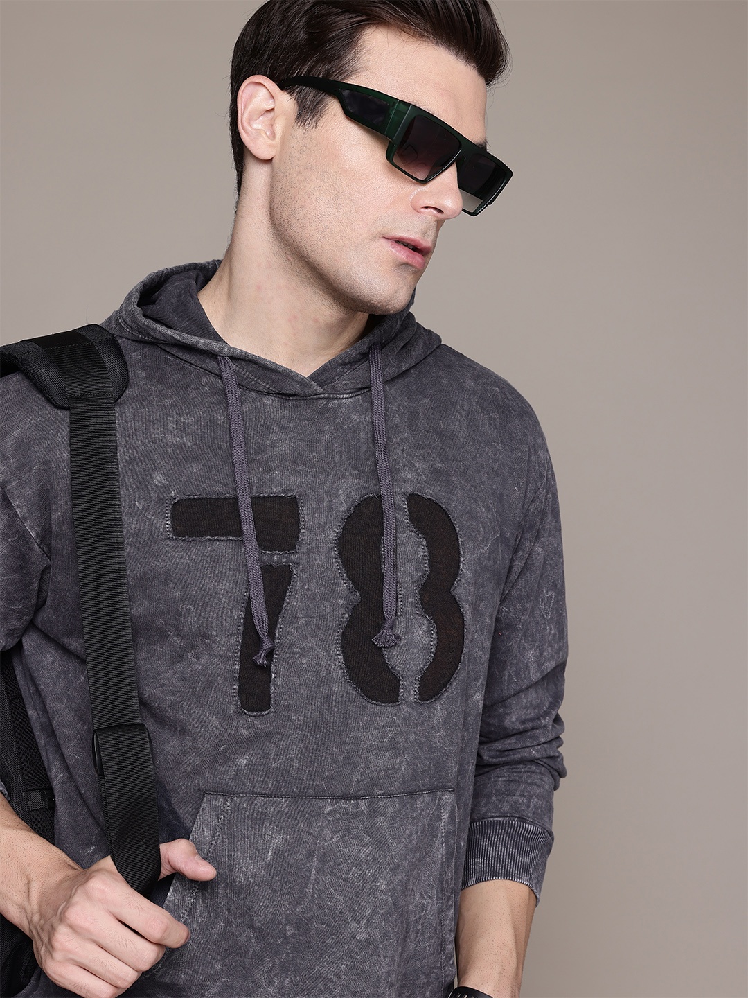 

The Roadster Lifestyle Co. Applique Detail Pure Cotton Relaxed Sweatshirt, Charcoal