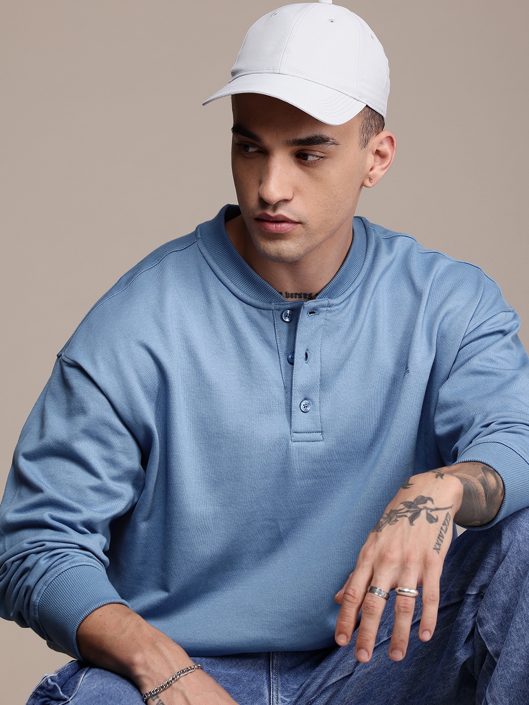 

The Roadster Life Co. Drop-Shoulder Relaxed Fit Sweatshirt, Blue