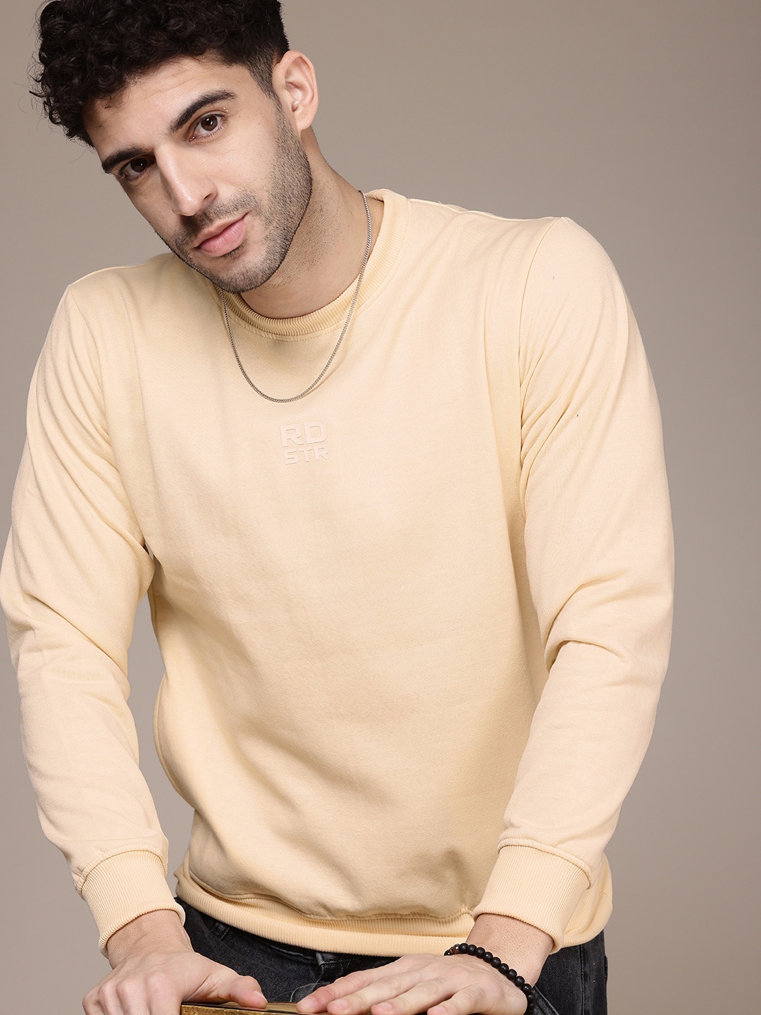 

The Roadster Life Co. Round Neck Sweatshirt, Cream