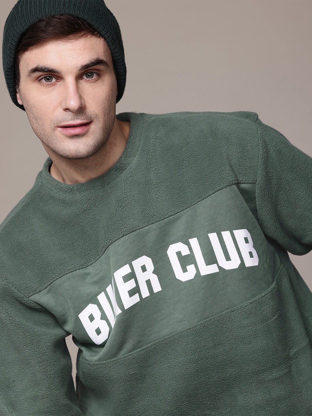

The Roadster Lifestyle Co. Typography Print Fleece Sweatshirt, Green