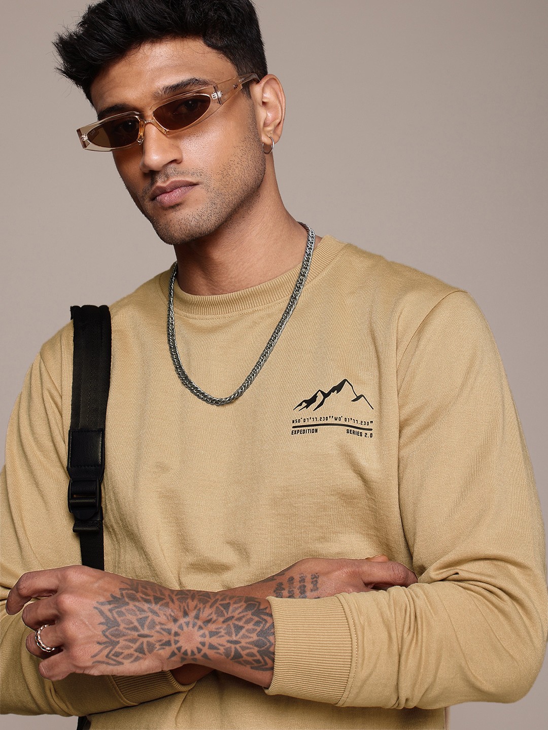 

The Roadster Life Co. Solid Long Sleeves Sweatshirt, Beige