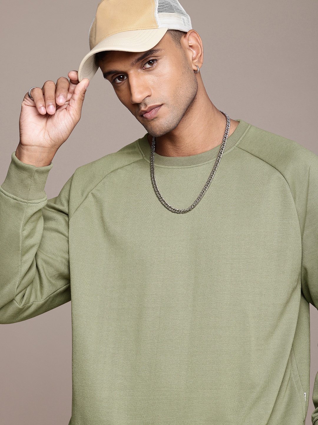 

The Roadster Life Co. Round-Neck Pullover Sweatshirt, Olive
