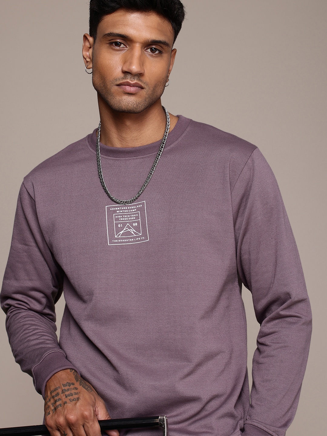 

The Roadster Life Co. Solid Long Sleeves Sweatshirt, Mauve