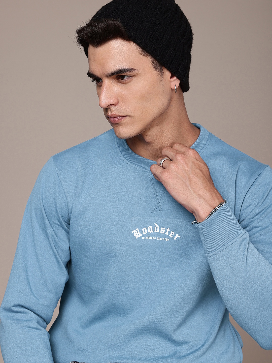 

The Roadster Life Co. Typography Detailed Sweatshirt, Blue