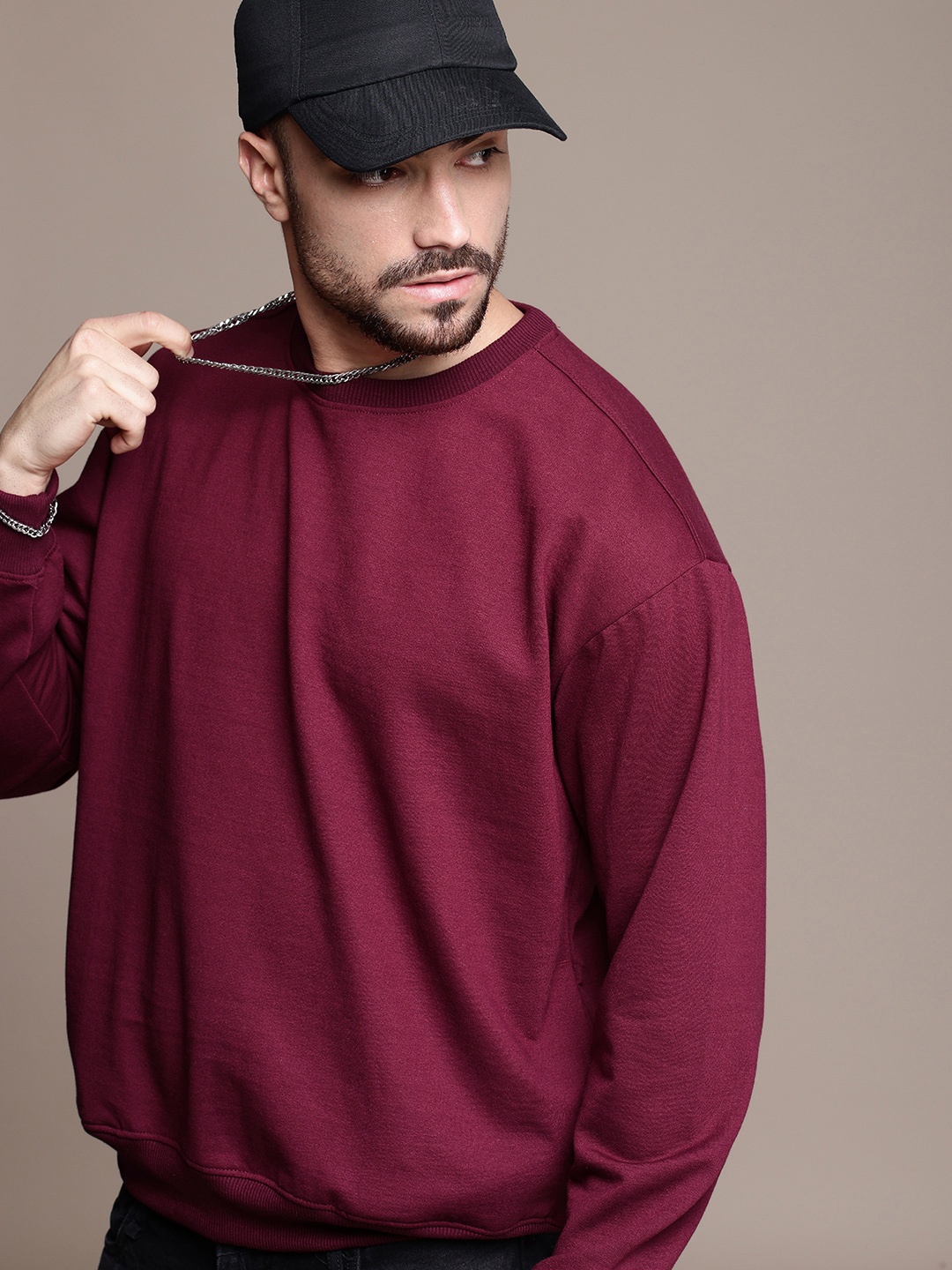 

The Roadster Life Co. Drop Shoulder Relaxed Fit Sweatshirt, Maroon