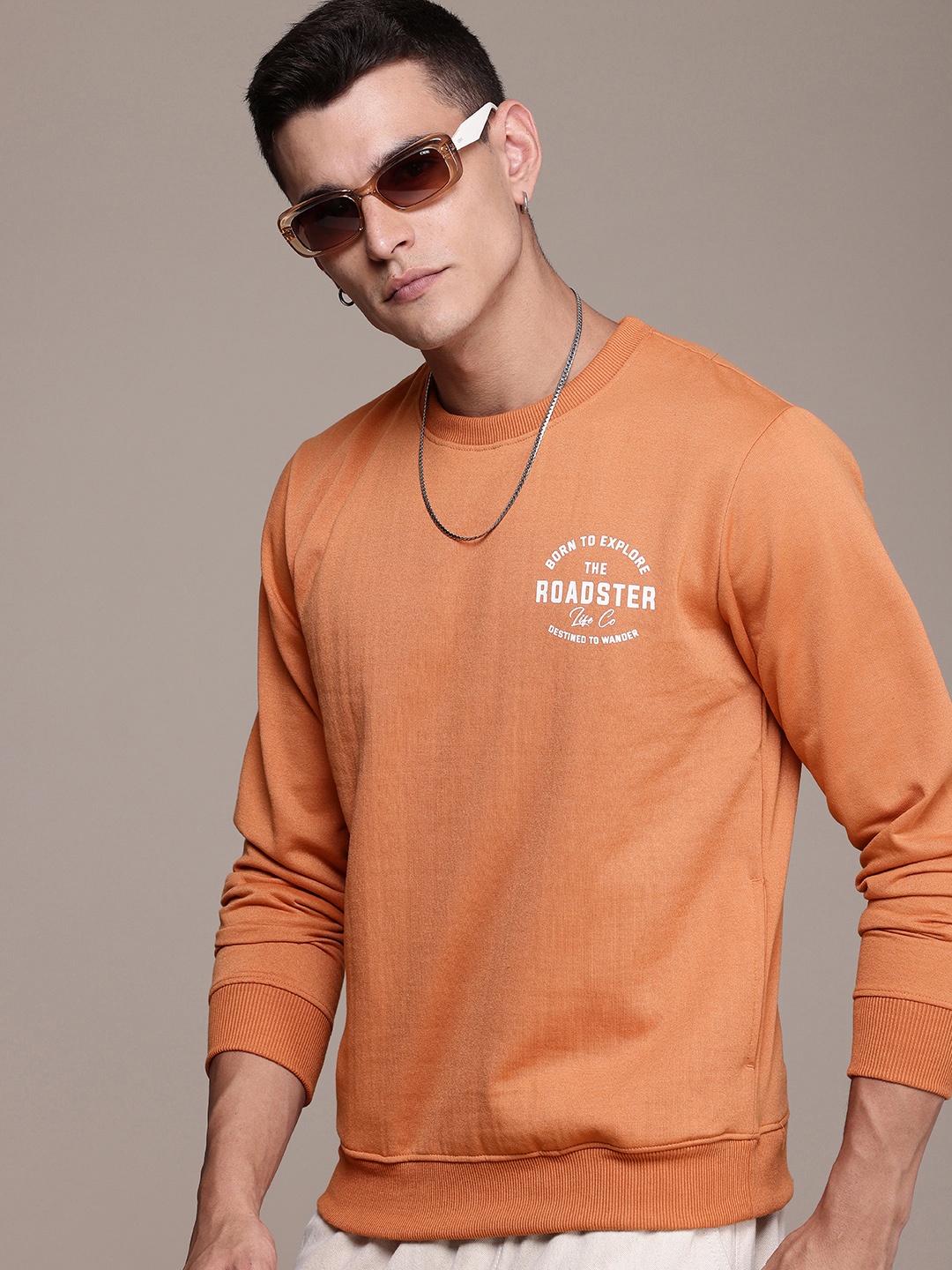 

The Roadster Life Co. Round Neck Sweatshirt, Rust