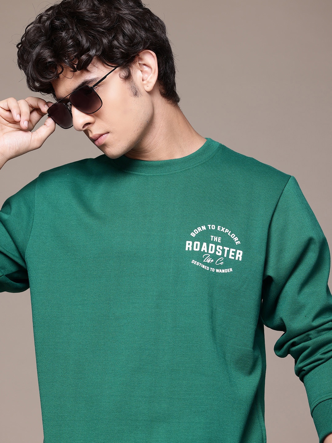 

The Roadster Lifestyle Co. Printed Detail Sweatshirt, Green