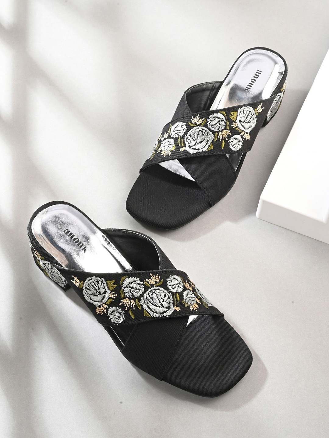 

Anouk Embellished Block Heels, Black