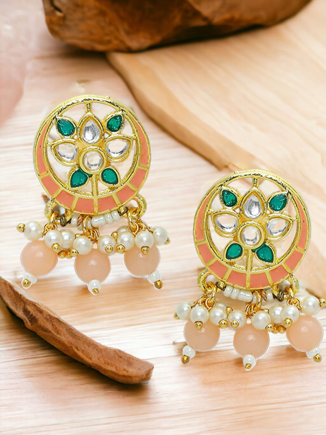 

Anouk Women Circular Drop Earrings, Peach