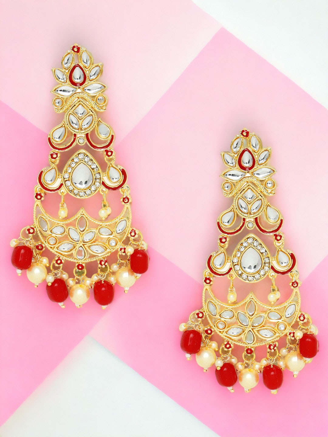 

Anouk Women Floral Jhumkas Earrings, Gold
