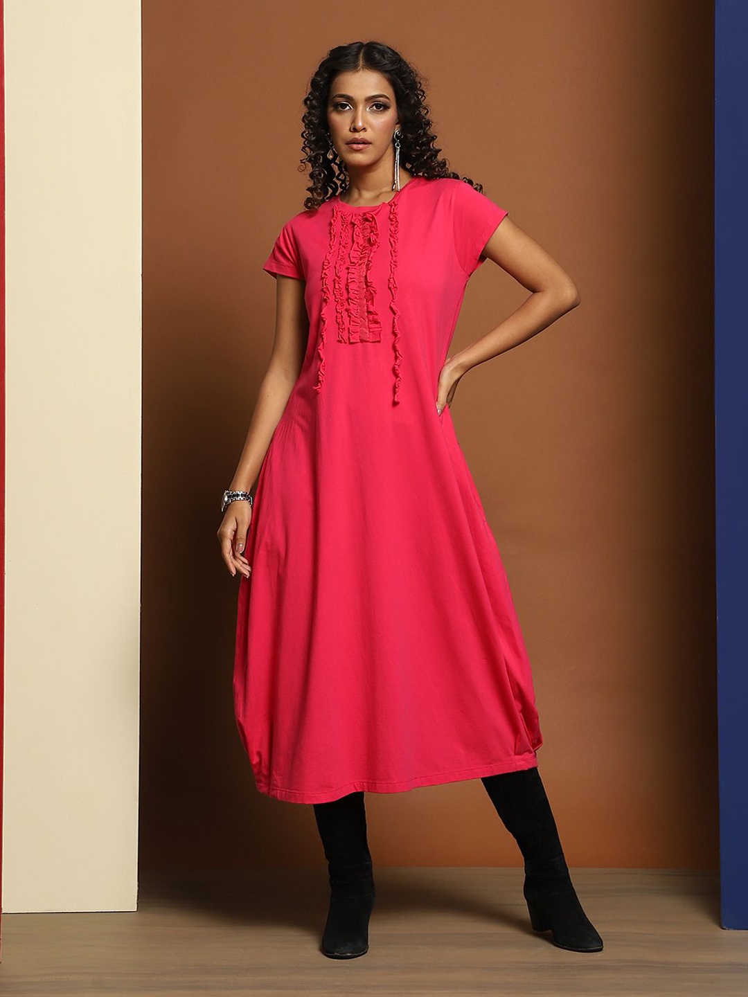 

Baawri A-Line Midi Dress, Pink