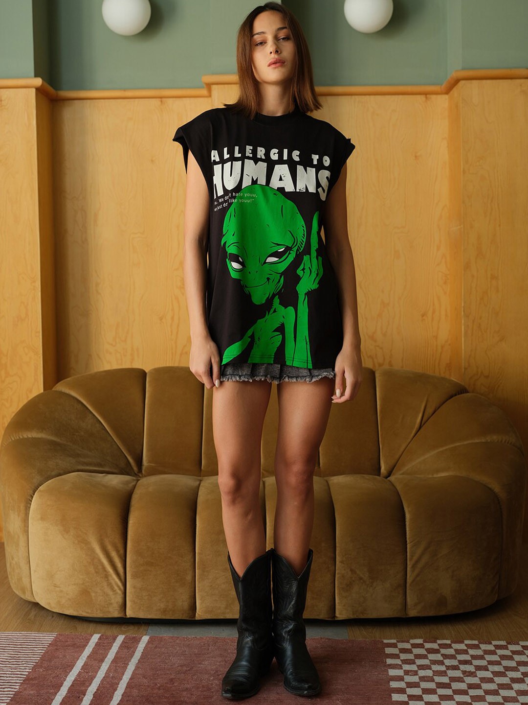 

Bonkers Corner Graphic Printed Pure Cotton T-shirt, Black