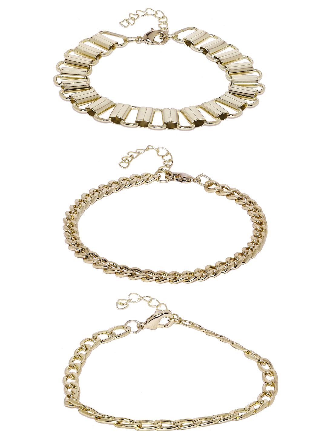 

DressBerry Set of 3 Gold-Plated Link Bracelets