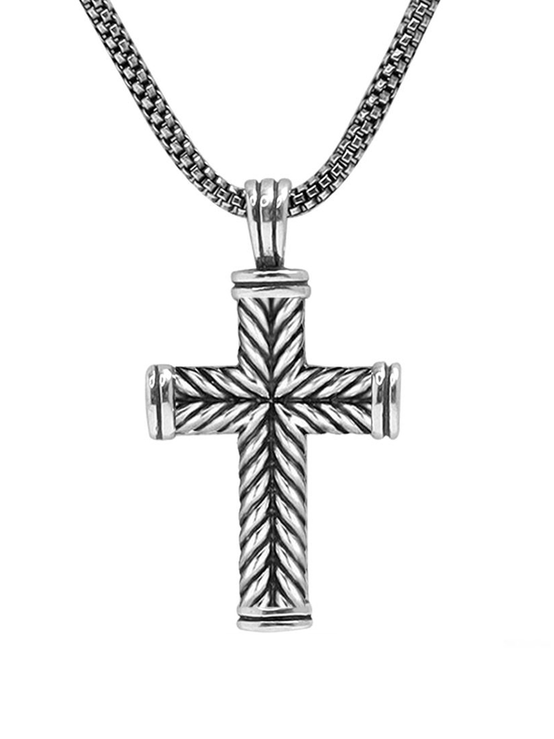 

LeCalla Men 925 Sterling Silver Rhodium Plated Geometric Pendants