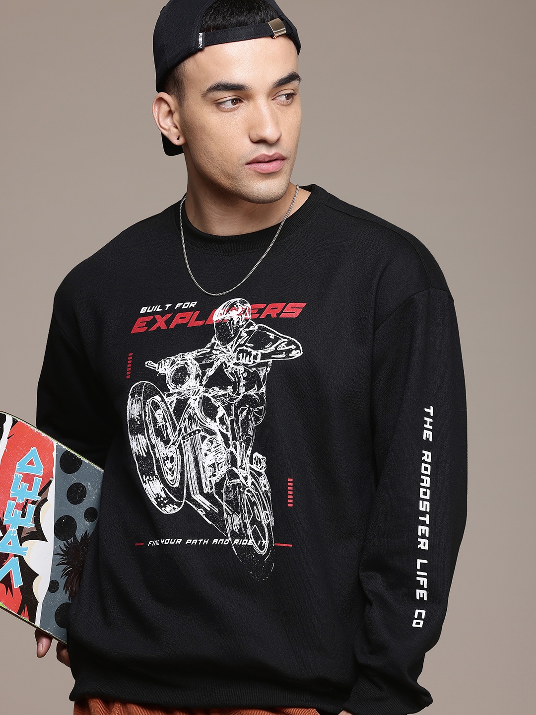 

The Roadster Life Co. Graphic Printed Sweatshirt, Black