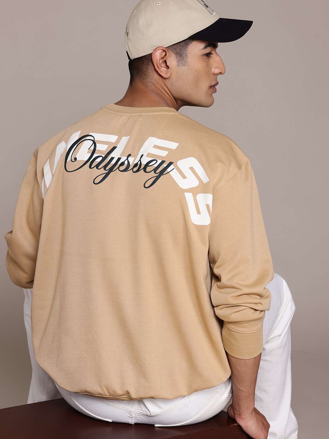 

The Roadster Lifestyle Co. Printed Relaxed Fit Sweatshirt, Beige